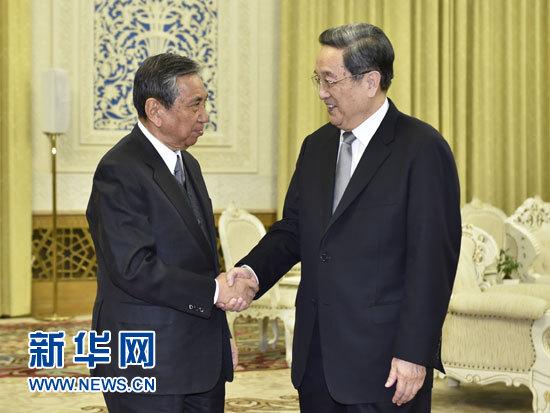 俞正聲會見日本前眾議長河野洋平(圖)