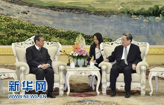 俞正聲會見日本前眾議長河野洋平(圖)